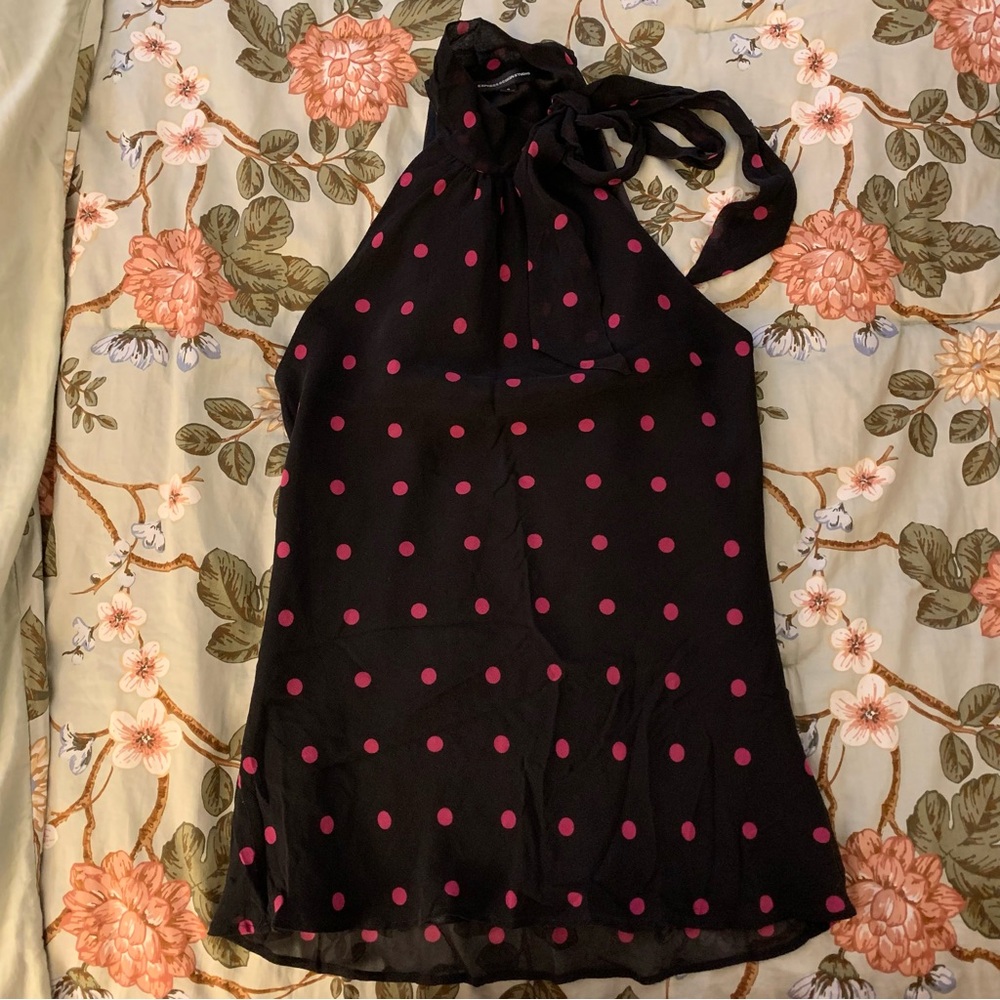 Express Design Studio 100% silk high neck Halter Top